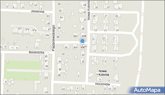 Zabrze, Paderewskiego Ignacego Jana, 90B, mapa Zabrza