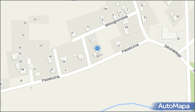 Zabrzeg, Pasieczna, 2a, mapa Zabrzeg