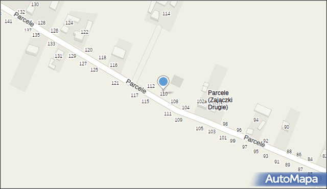 Zajączki Drugie, Parcele, 110, mapa Zajączki Drugie