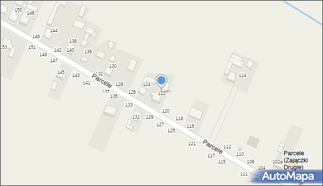 Zajączki Drugie, Parcele, 122, mapa Zajączki Drugie