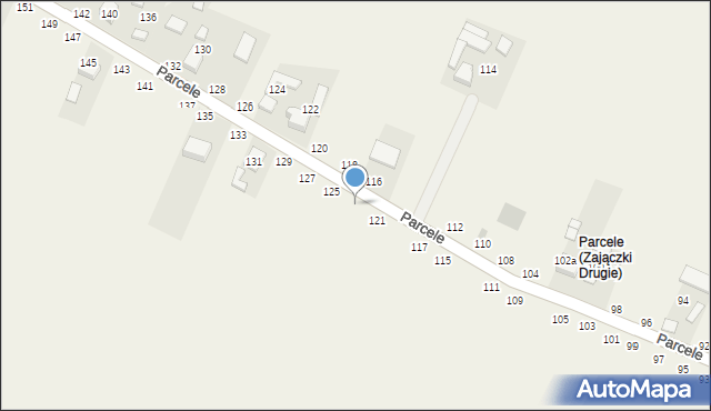 Zajączki Drugie, Parcele, 123, mapa Zajączki Drugie