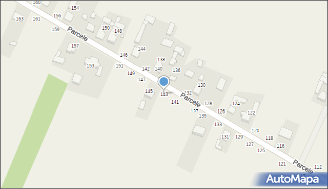 Zajączki Drugie, Parcele, 143, mapa Zajączki Drugie