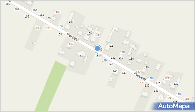 Zajączki Drugie, Parcele, 151, mapa Zajączki Drugie