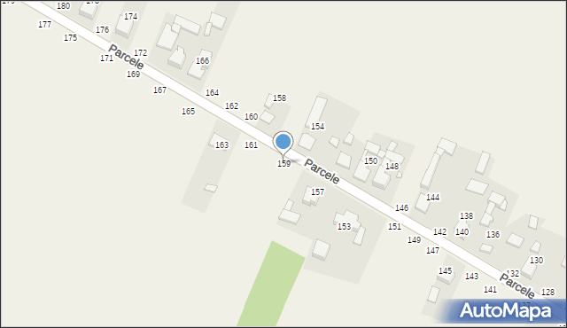 Zajączki Drugie, Parcele, 159, mapa Zajączki Drugie
