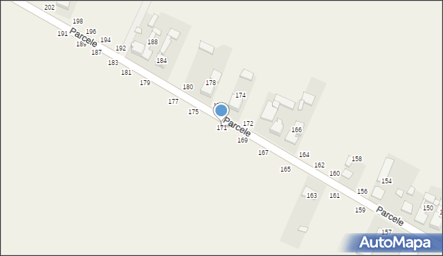 Zajączki Drugie, Parcele, 171, mapa Zajączki Drugie
