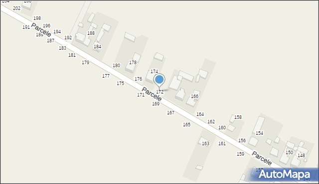 Zajączki Drugie, Parcele, 172, mapa Zajączki Drugie