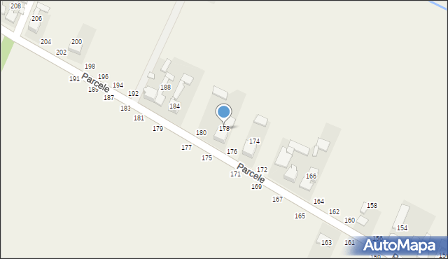 Zajączki Drugie, Parcele, 178, mapa Zajączki Drugie