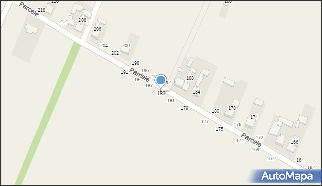 Zajączki Drugie, Parcele, 183, mapa Zajączki Drugie