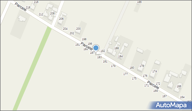 Zajączki Drugie, Parcele, 185, mapa Zajączki Drugie