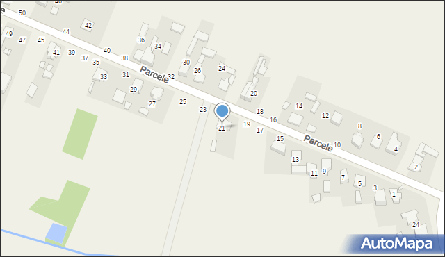 Zajączki Drugie, Parcele, 21, mapa Zajączki Drugie