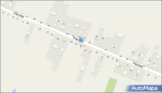 Zajączki Drugie, Parcele, 51, mapa Zajączki Drugie