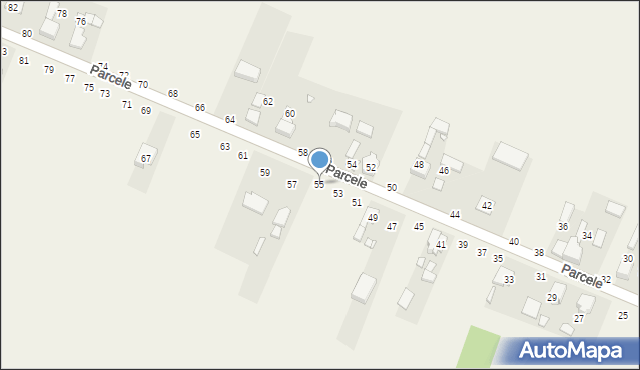 Zajączki Drugie, Parcele, 55, mapa Zajączki Drugie