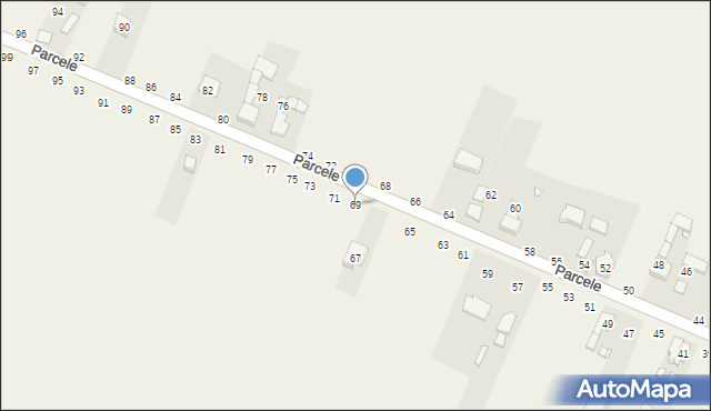 Zajączki Drugie, Parcele, 69, mapa Zajączki Drugie
