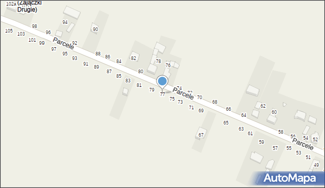 Zajączki Drugie, Parcele, 77, mapa Zajączki Drugie