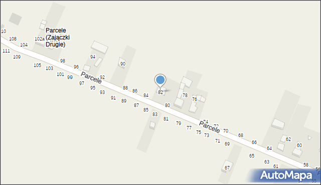Zajączki Drugie, Parcele, 82, mapa Zajączki Drugie