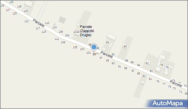 Zajączki Drugie, Parcele, 99, mapa Zajączki Drugie
