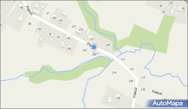 Zakliczyn, Pakuz, 102, mapa Zakliczyn