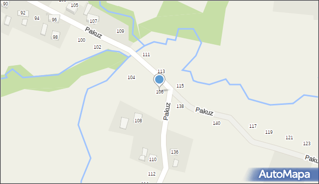 Zakliczyn, Pakuz, 106, mapa Zakliczyn