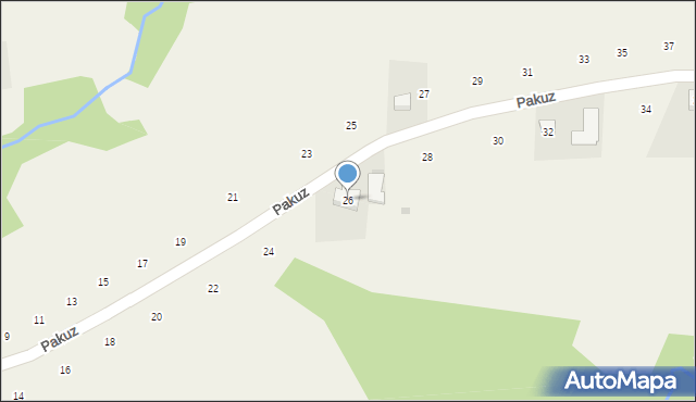 Zakliczyn, Pakuz, 26, mapa Zakliczyn