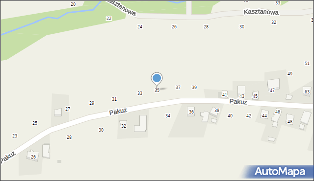 Zakliczyn, Pakuz, 35, mapa Zakliczyn