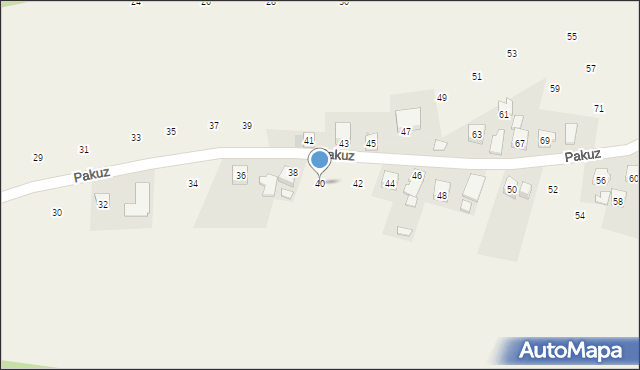 Zakliczyn, Pakuz, 40, mapa Zakliczyn