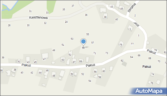 Zakliczyn, Pakuz, 59, mapa Zakliczyn