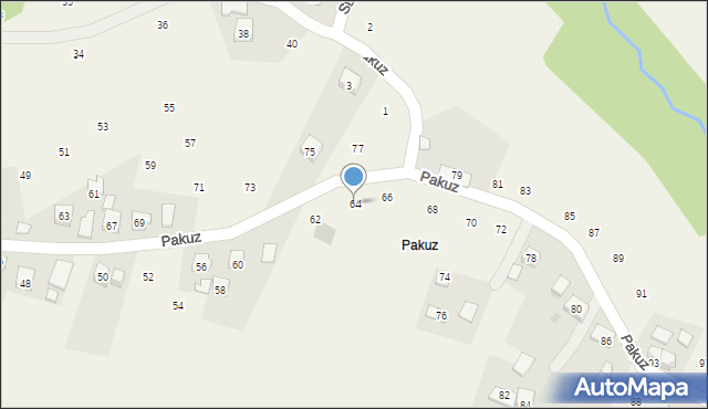 Zakliczyn, Pakuz, 64, mapa Zakliczyn