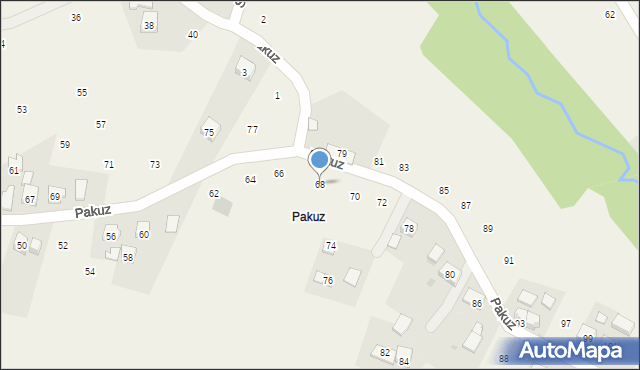 Zakliczyn, Pakuz, 68, mapa Zakliczyn