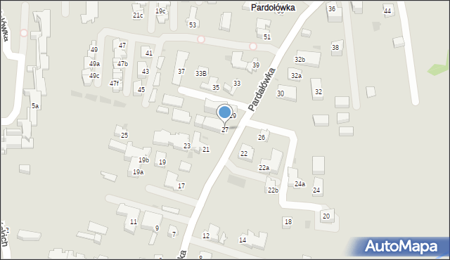 Zakopane, Pardałówka, 27, mapa Zakopanego