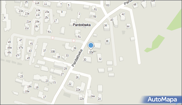 Zakopane, Pardałówka, 32a, mapa Zakopanego