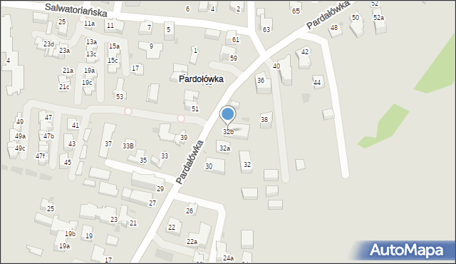 Zakopane, Pardałówka, 32b, mapa Zakopanego