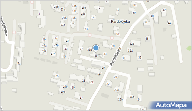 Zakopane, Pardałówka, 35, mapa Zakopanego