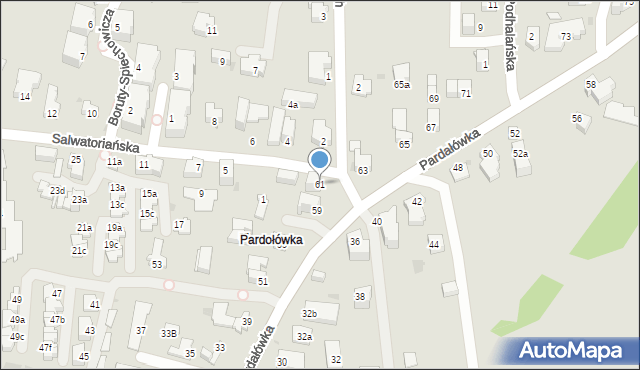 Zakopane, Pardałówka, 61, mapa Zakopanego