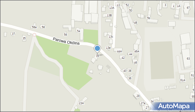 Zakroczym, Parowa Okólna, 33, mapa Zakroczym