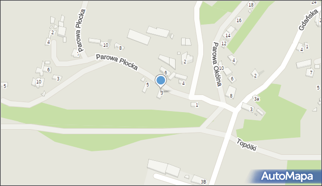 Zakroczym, Parowa Płocka, 3, mapa Zakroczym