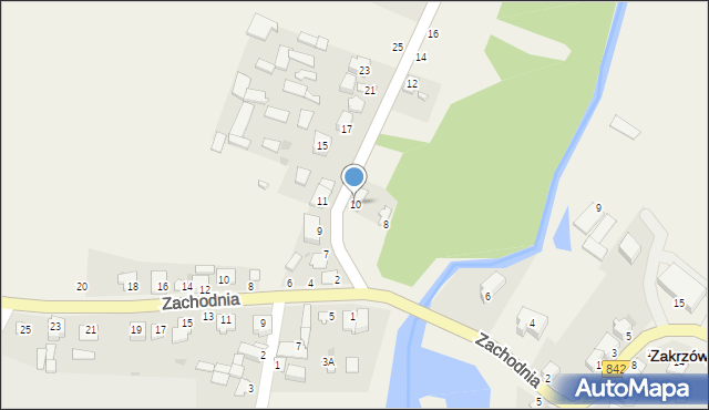 Zakrzówek, Partyzantów, 10, mapa Zakrzówek