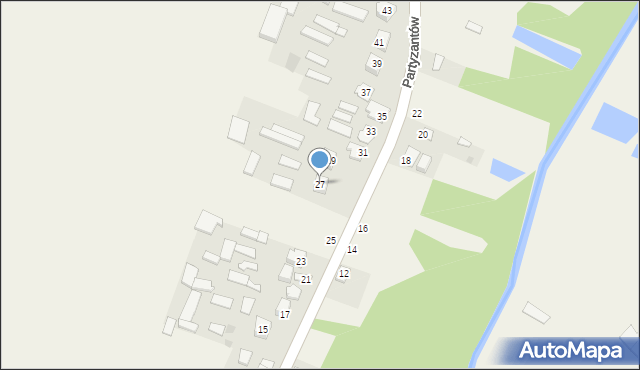 Zakrzówek, Partyzantów, 27, mapa Zakrzówek