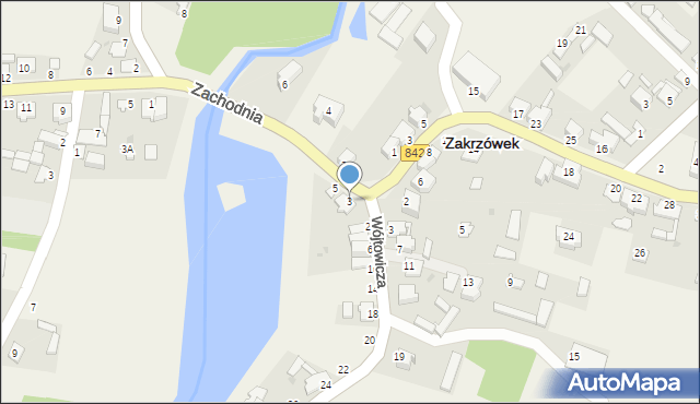 Zakrzówek, Partyzantów, 3, mapa Zakrzówek