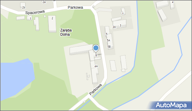 Zaręba, Parkowa, 4, mapa Zaręba