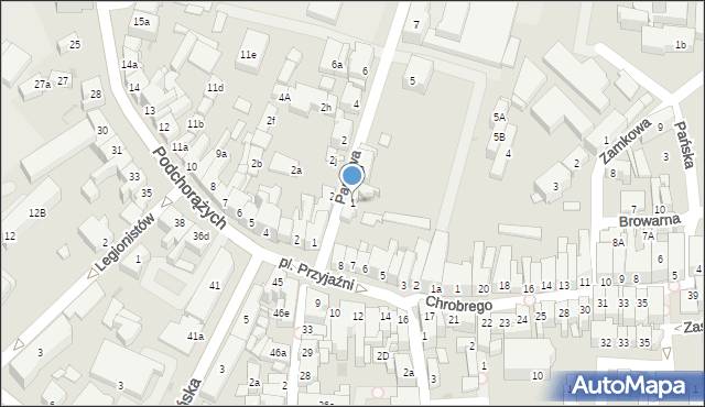 Żary, Parkowa, 1, mapa Żary