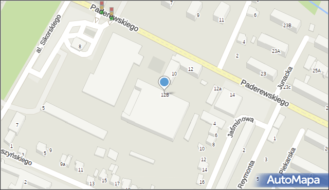 Zawiercie, Paderewskiego Ignacego Jana, 12B, mapa Zawiercie