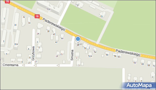 Zawiercie, Paderewskiego Ignacego Jana, 48, mapa Zawiercie