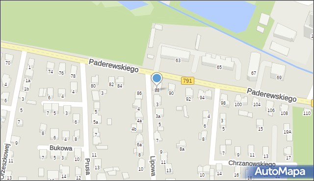 Zawiercie, Paderewskiego Ignacego Jana, 88, mapa Zawiercie