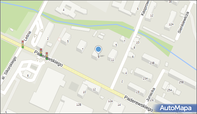 Zawiercie, Paderewskiego Ignacego Jana, 9, mapa Zawiercie