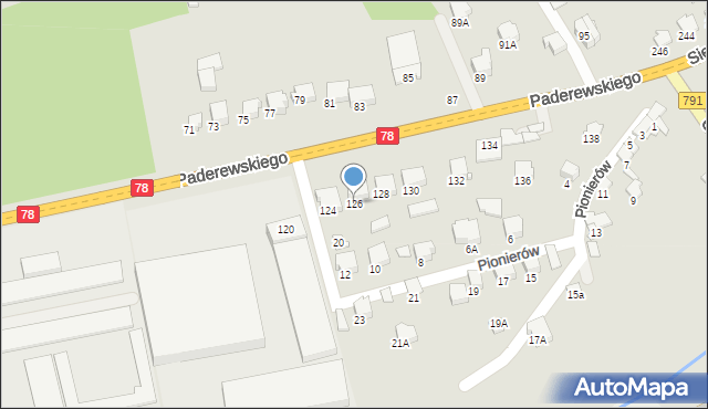 Zawiercie, Paderewskiego Ignacego Jana, 126, mapa Zawiercie