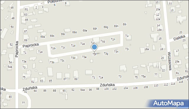 Zduńska Wola, Paprocka, 73f, mapa Zduńska Wola