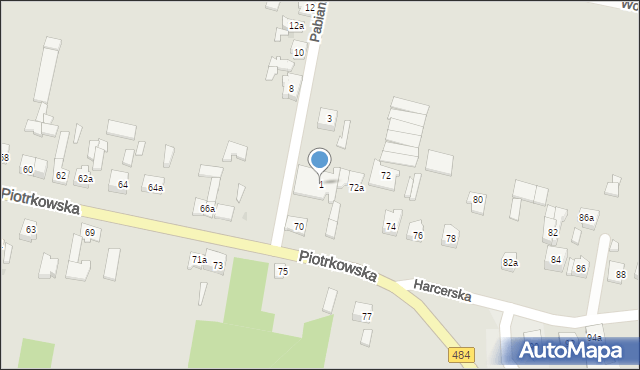 Zelów, Pabianicka, 1, mapa Zelów