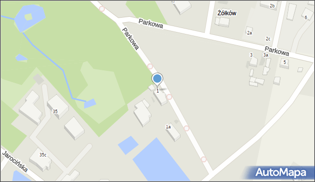 Żerków, Parkowa, 1, mapa Żerków