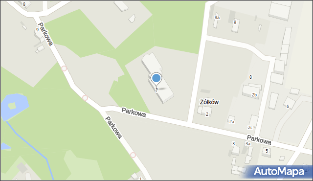 Żerków, Parkowa, 7, mapa Żerków