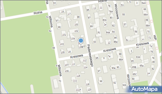 Zielonka, Paderewskiego Ignacego Jana, 108, mapa Zielonka